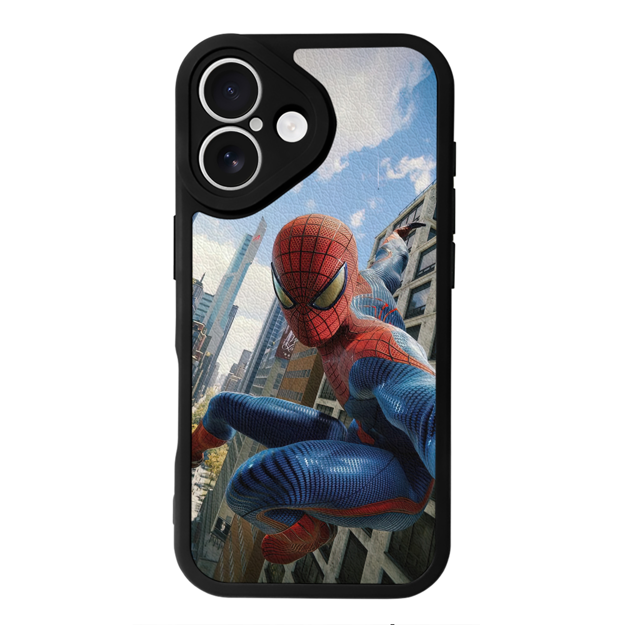 Spider Man スパイダーマン 【iPhone 16シリーズ対応】シリコンスマホケース（レザー調） 材質：シリコン